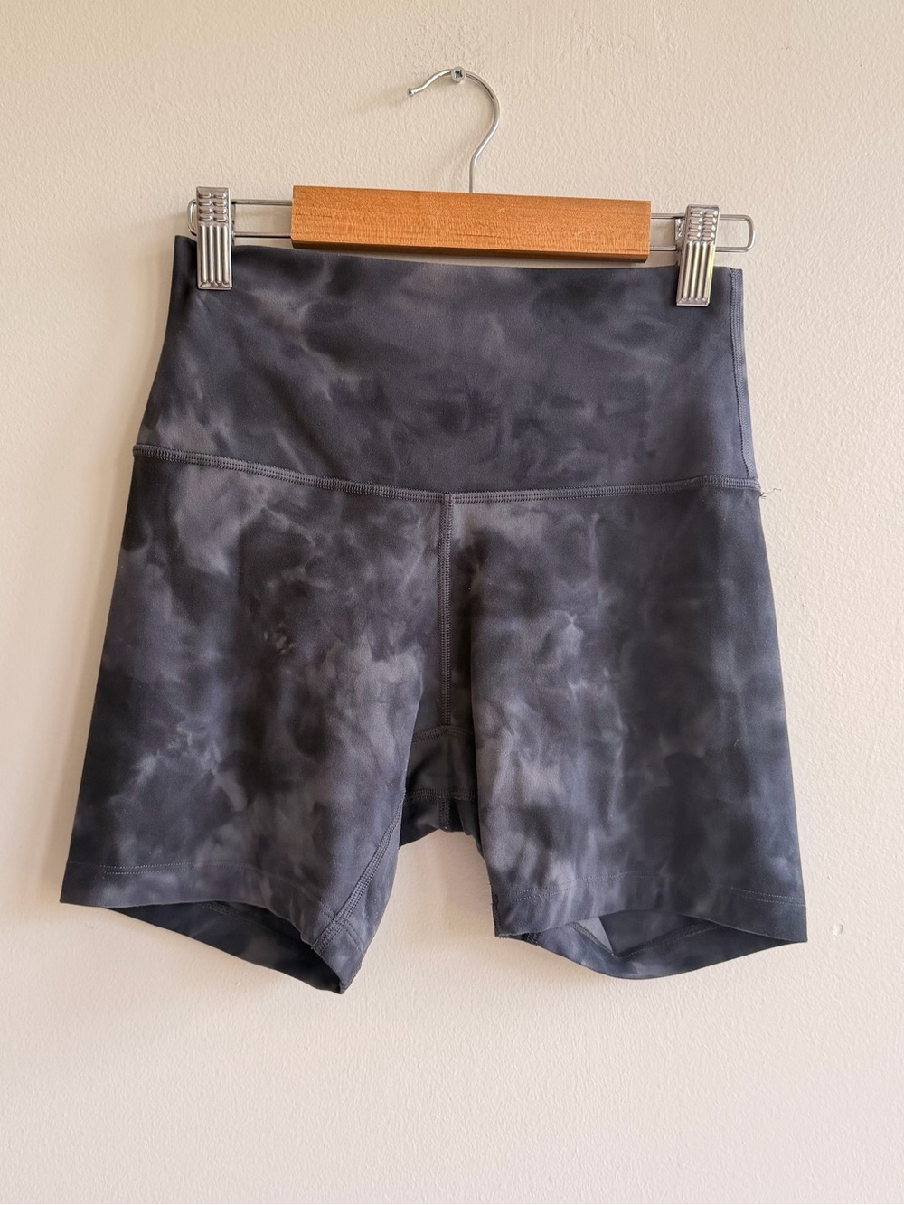 lululemon athletica Charcoal Tie-Dye High-Rise Bike Shorts